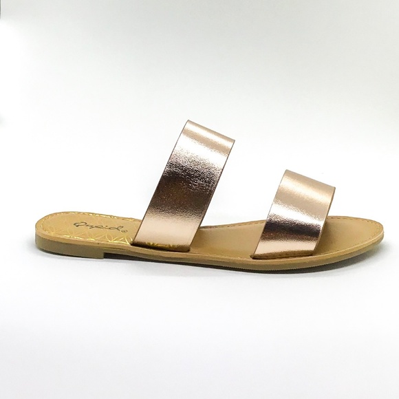 LAST PAIR🚨 Rose Gold Two Band Slides - Picture 3 of 5